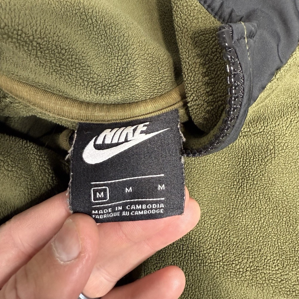 Nike Sweater Mens Medium Green Sportswear 1/4 Zip Anorak Pullover Sweatshirt - Picture 4 of 6